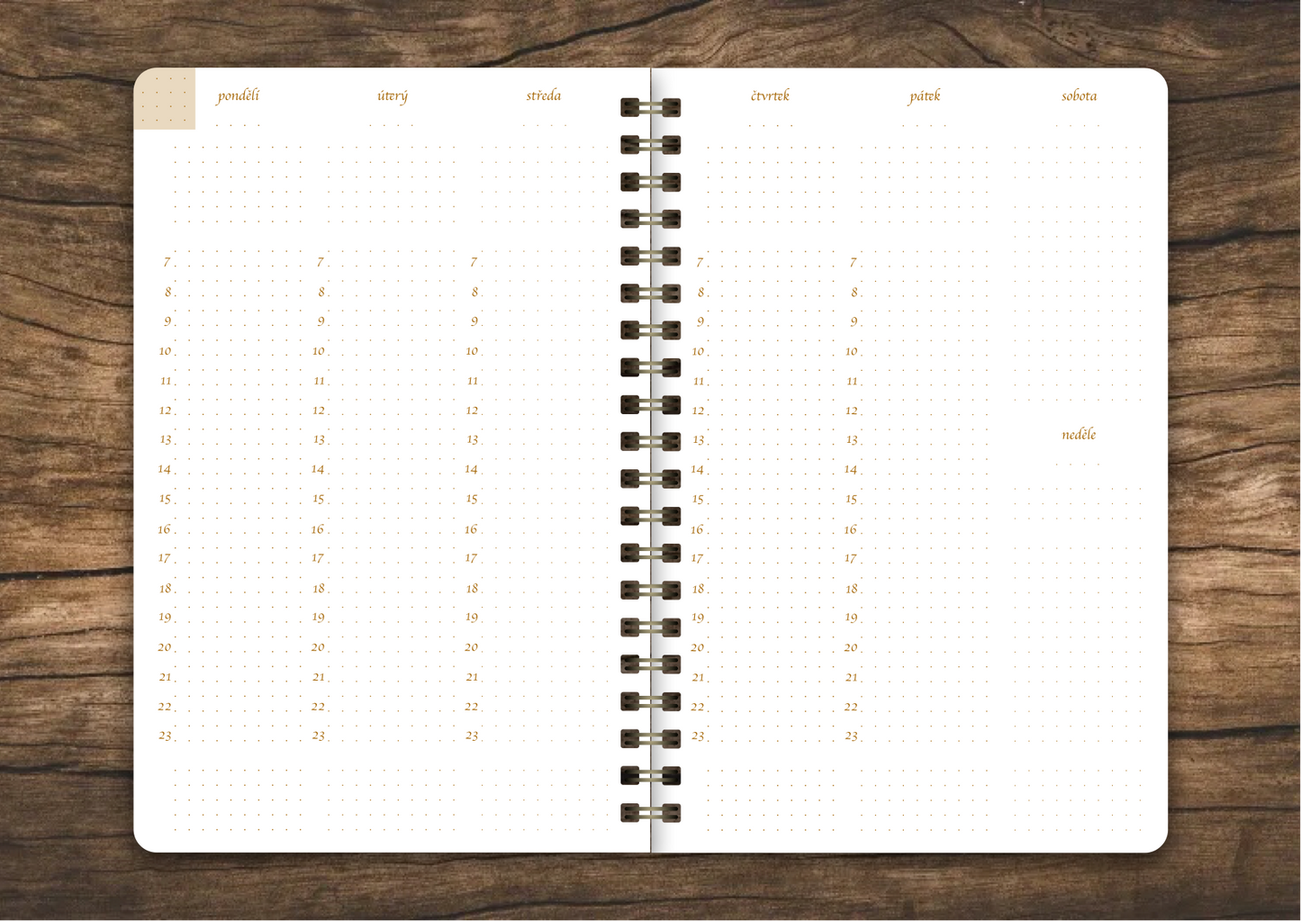 Týdenní nedatovaný diář BIRDEYE